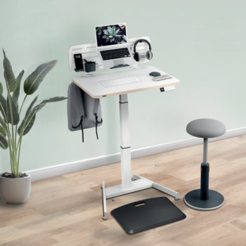 Leitz Ergo Compact Workstation Kleiner Elektrischer höhenverstellbarer Sitz-/Steh-Schreibtisch