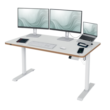 Leitz Ergo Elektrisch Höhenverstellbarer Sitz-/Steh-Schreibtisch mit Aufsteh-Erinnerung, 140 x 80 cm