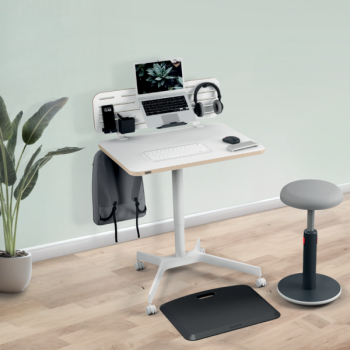 Leitz Ergo Compact Workstation Kleiner Höhenverstellbarer Sitz-/Steh-Schreibtisch