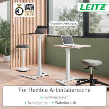 Leitz Ergo Compact Workstation Pro Kleiner Klappbarer höhenverstellbarer Sitz-/Steh-Schreibtisch