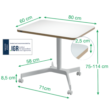 Leitz Ergo Compact Workstation Kleiner Höhenverstellbarer Sitz-/Steh-Schreibtisch