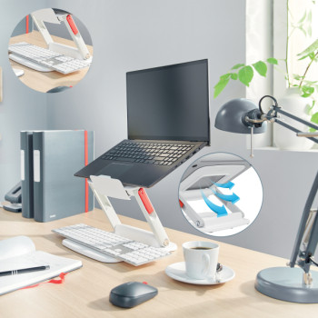 Leitz Ergo Verstellbarer Multi-Winkel Laptopständer, 63% recycelter Kunststoff