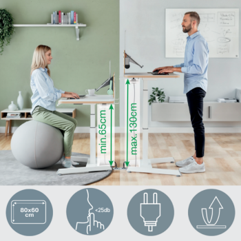 Leitz Ergo Compact Workstation Kleiner Elektrischer höhenverstellbarer Sitz-/Steh-Schreibtisch