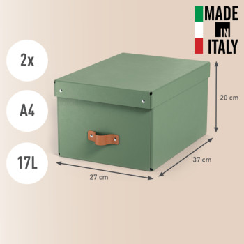 Leitz Puro Aufbewahrungsbox mit Deckel, mittel, 17L, 100% recycelter Karton, 2er-Pack