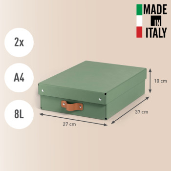Leitz Puro Aufbewahrungsbox mit Deckel, mittelgroß & flach, 8L, 100% recycelter Karton, 2er-Pack