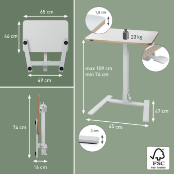Leitz Ergo Compact Workstation Pro Kleiner Klappbarer höhenverstellbarer Sitz-/Steh-Schreibtisch