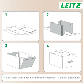 Leitz Puro Aufbewahrungsbox mit Deckel, klein, 7L, 100% Recyclingkarton, 2er-Pack
