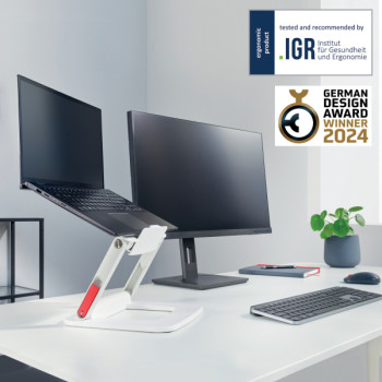 Leitz Ergo Verstellbarer Multi-Winkel Laptopständer, 63% recycelter Kunststoff