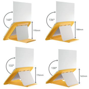 Leitz Ergo Cosy Höhenverstellbarer Laptopständer, 80% Recycelter Kunststoff