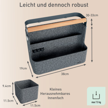 Leitz Hängender Schreibtisch Organizer mit Griff, aus Filz