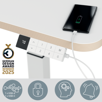 Leitz Ergo Compact Workstation Kleiner Elektrischer höhenverstellbarer Sitz-/Steh-Schreibtisch