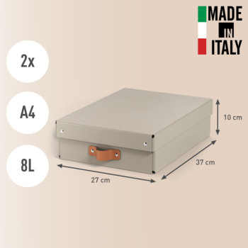 Leitz Puro Aufbewahrungsbox mit Deckel, mittelgroß & flach, 8L, 100% recycelter Karton, 2er-Pack