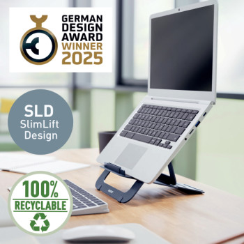 Leitz Ergo Ultraflacher höhenverstellbarer Aluminium-Laptopständer