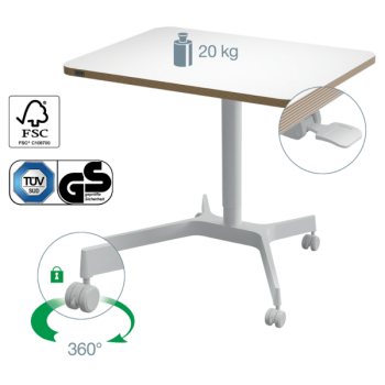 Leitz Ergo Compact Workstation Kleiner Höhenverstellbarer Sitz-/Steh-Schreibtisch