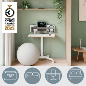 Leitz Ergo Compact Workstation Kleiner Höhenverstellbarer Sitz-/Steh-Schreibtisch