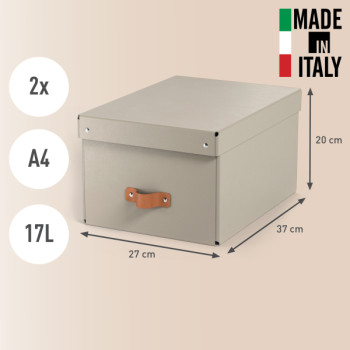 Leitz Puro Aufbewahrungsbox mit Deckel, mittel, 17L, 100% recycelter Karton, 2er-Pack