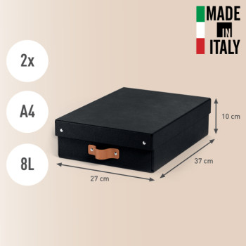 Leitz Puro Aufbewahrungsbox mit Deckel, mittelgroß & flach, 8L, 100% recycelter Karton, 2er-Pack